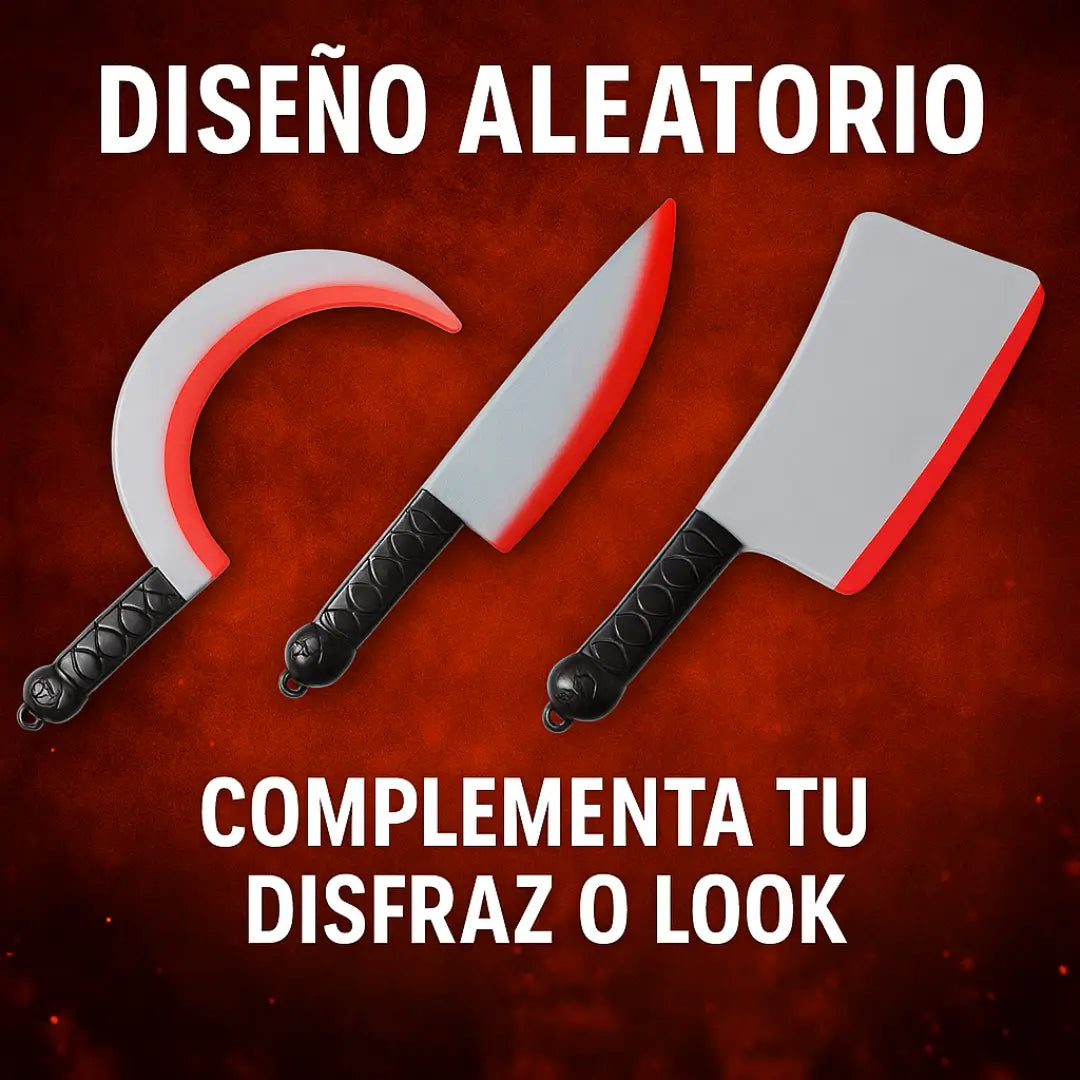 Pack Noche Roja — Máscara LED La Purga + Sangre Comestible X2 + Cuchillo Falso GRATIS