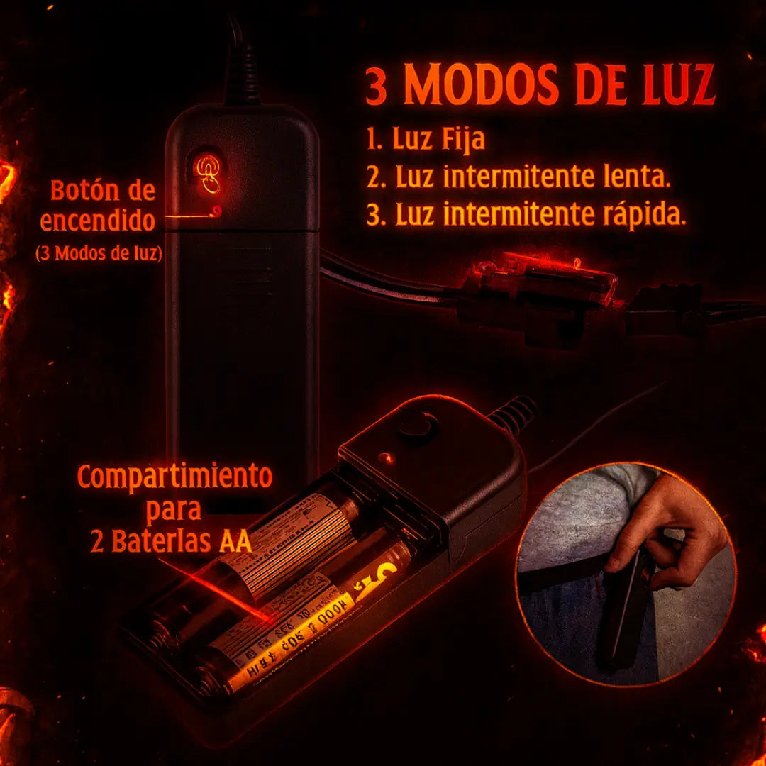 Pack Noche Roja — Máscara LED La Purga + Sangre Comestible X2 + Cuchillo Falso GRATIS