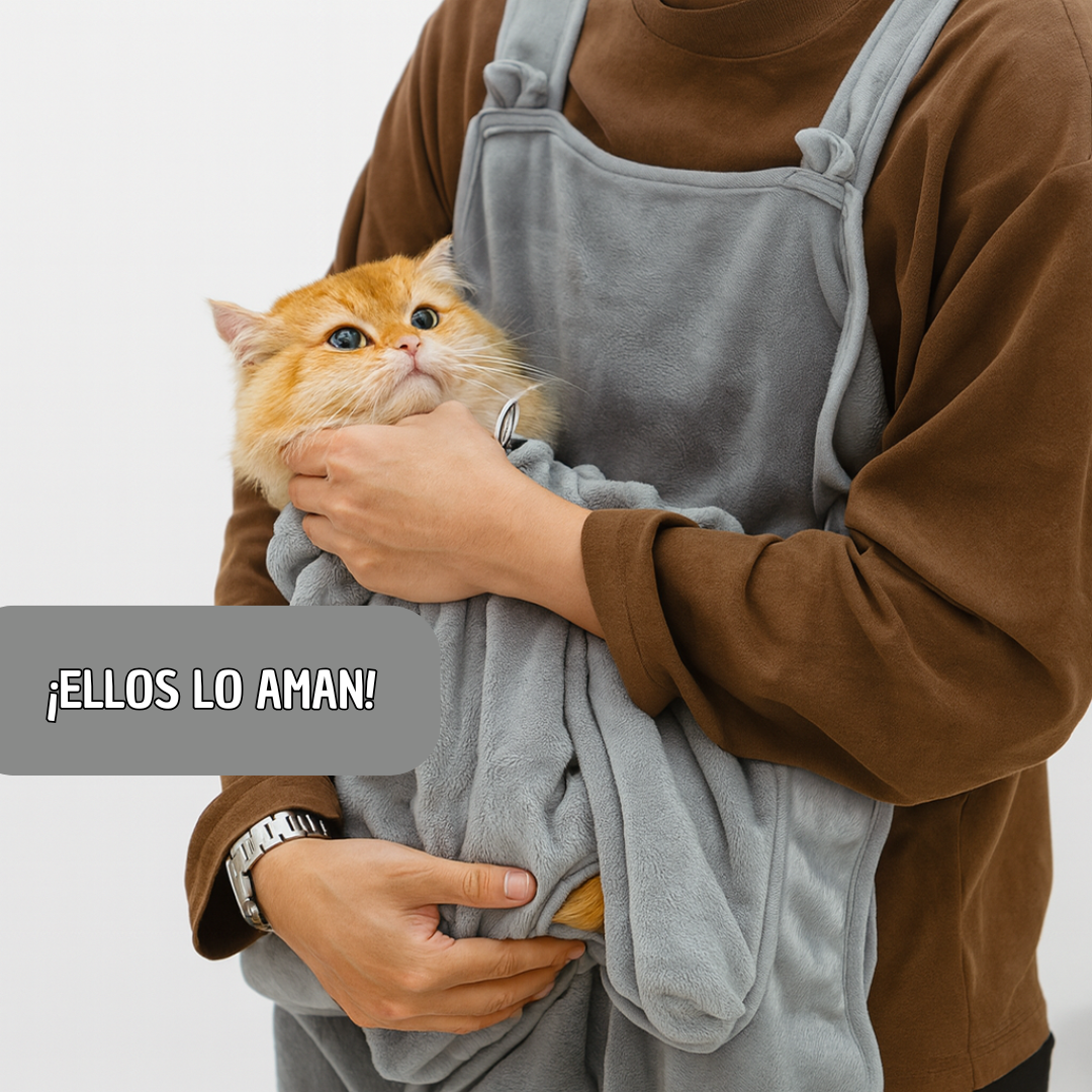 Combo Delantal + Cortaúñas Para Gatos